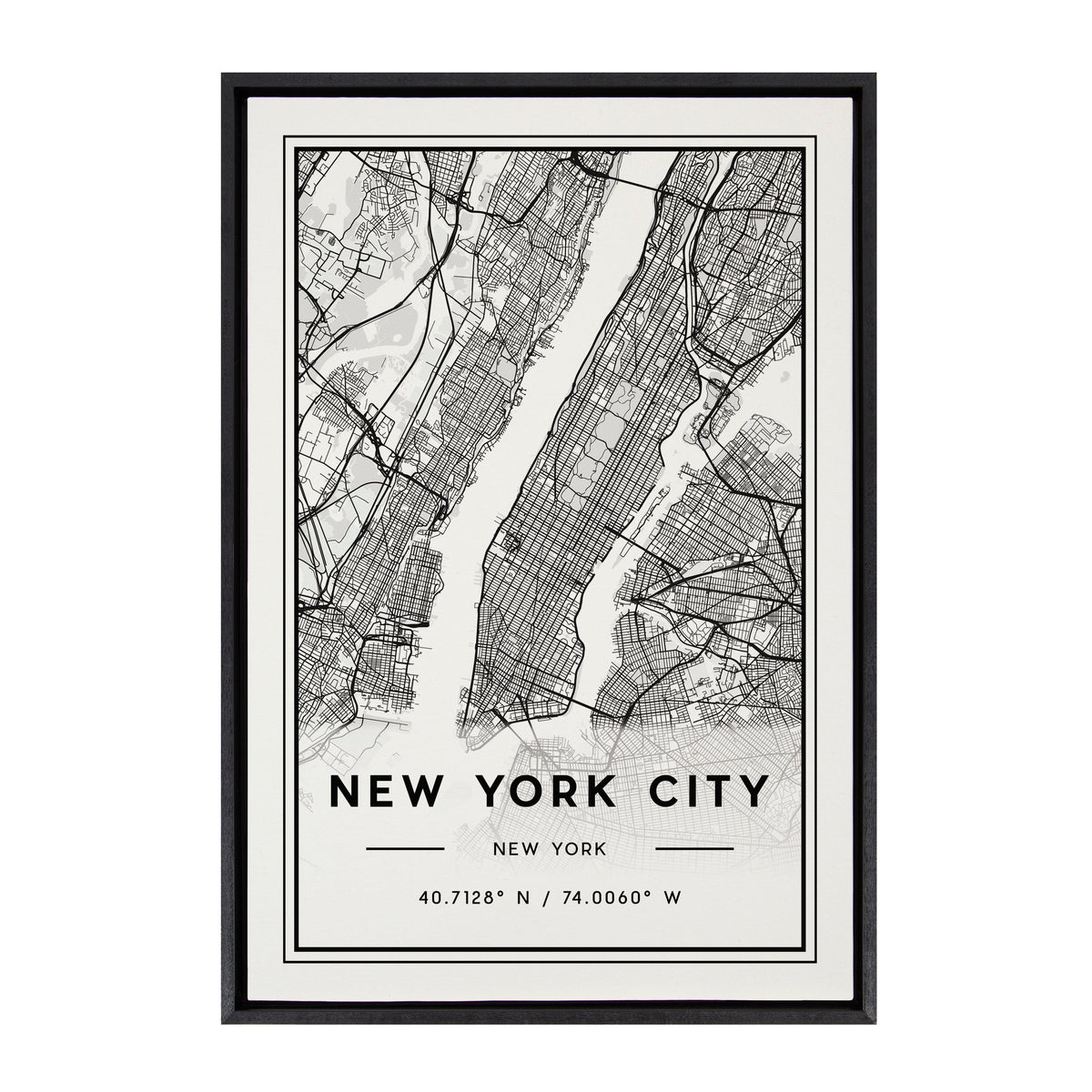 Sylvie New York City Map Framed Canvas by Jake Goossen