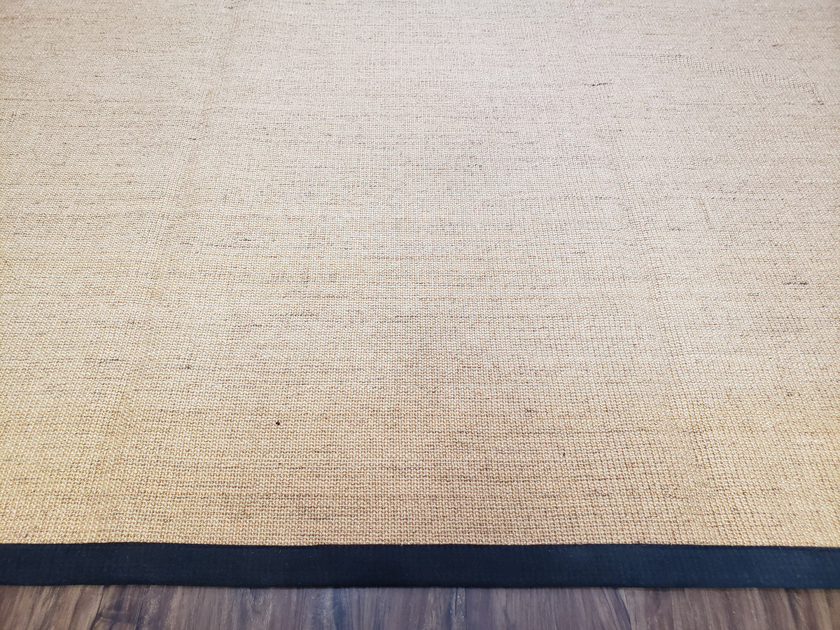 Jute Rug 8x10, Natural Jute Fiber Area Rug, Natural Sisal Area Rug with Black Border, 8x10 Carpet, Solid Jute Rug 8 x 10, Farmhouse Rug - Jewel Rugs, view 5