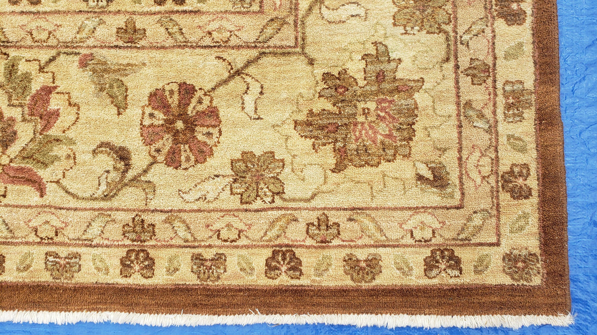 Indo Persian Rug 10x14, Mahal Sultanabad Oriental Carpet, Burnt Orange & Beige, Handmade Wool Area Rug - Jewel Rugs, view 10