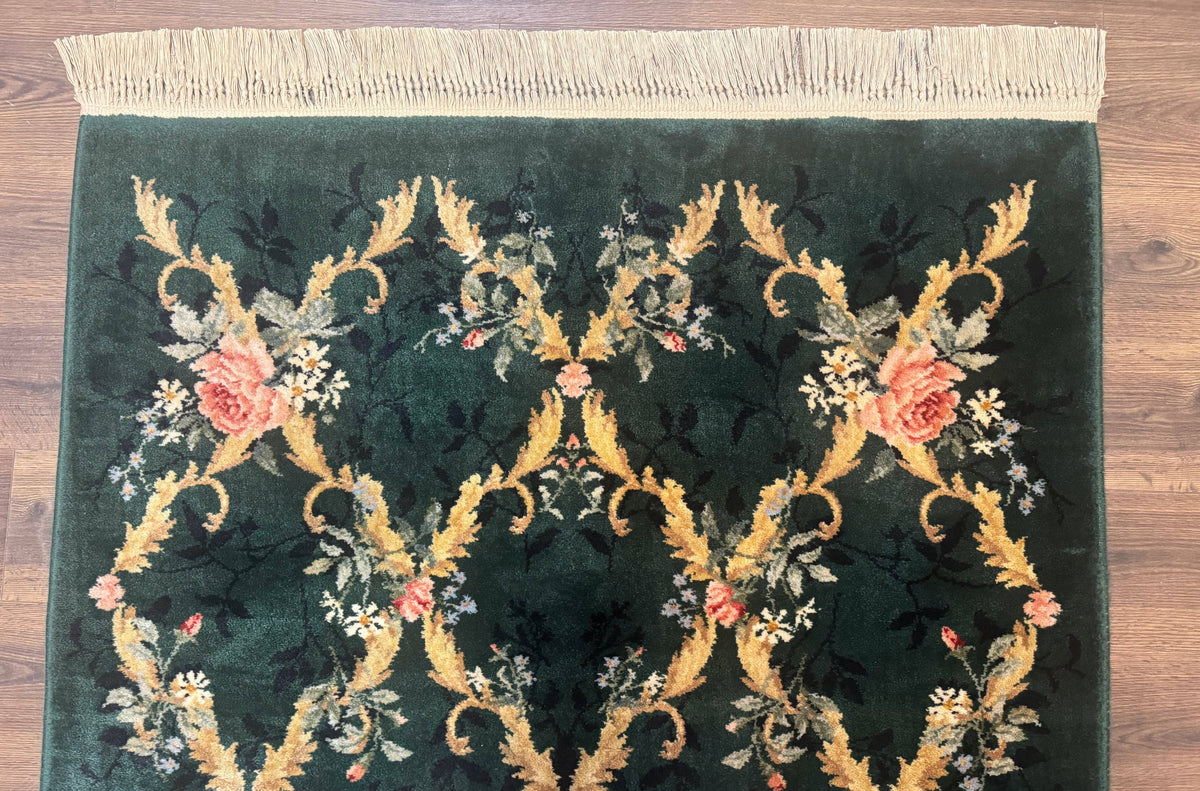 Karastan Garden of Eden Rug 4x6, Green Savonnerie 509/1733, Original Discontinued Vintage Karastan Carpet - Jewel Rugs, view 3