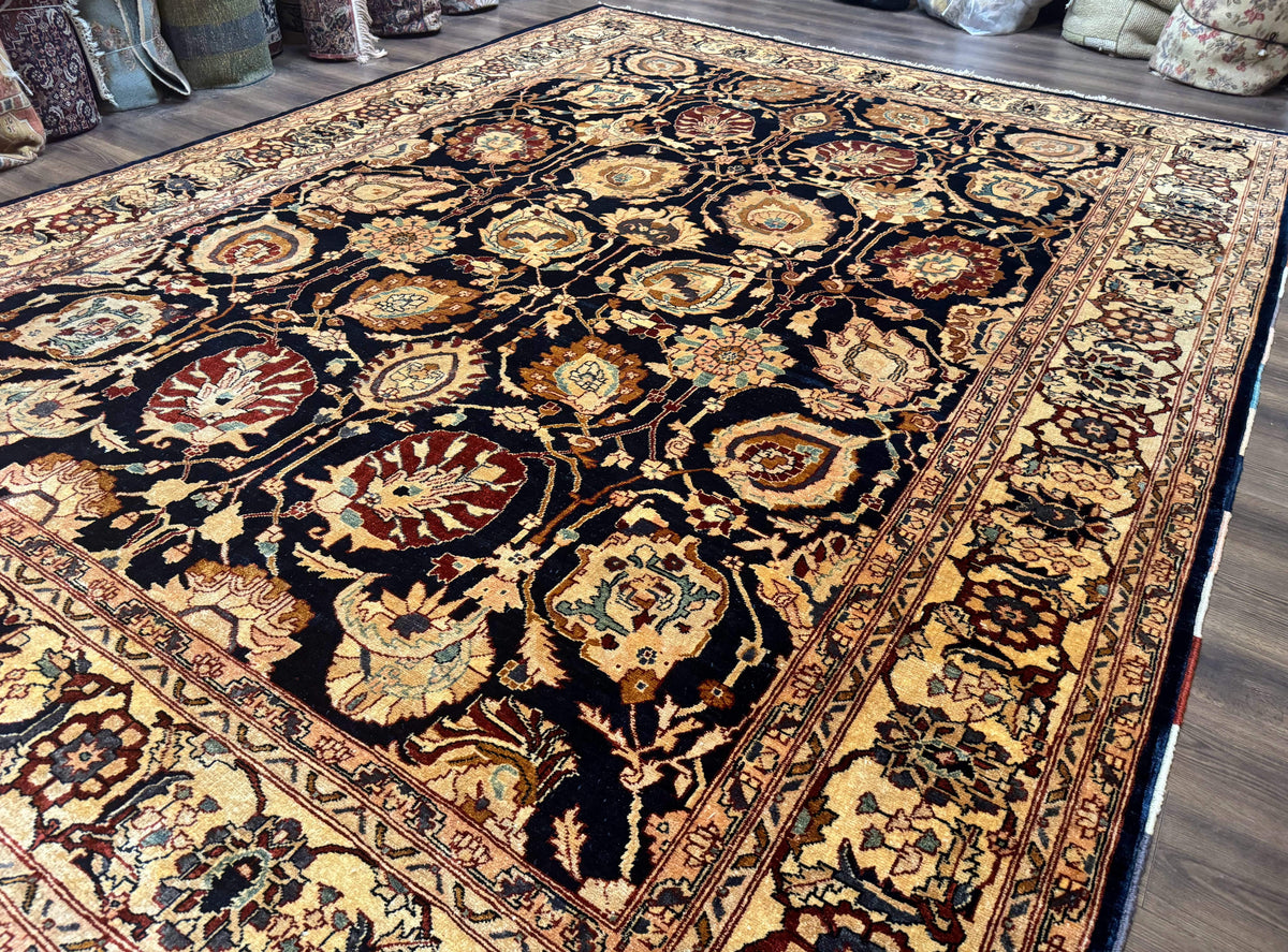 Pak Persian Bidjar Rug 10x13, Midnight Blue and Tan Pakistani Carpet - Jewel Rugs, view 2