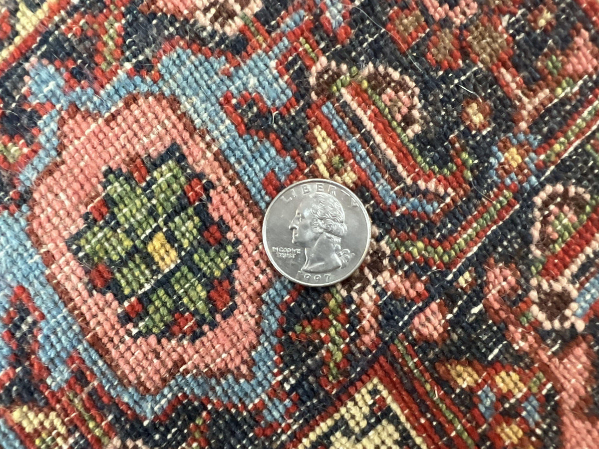Antique Persian Bidjar Rug 5x7, Repeated Allover Herati Pattern, Red, Handmade Wool Carpet - Jewel Rugs, view 10