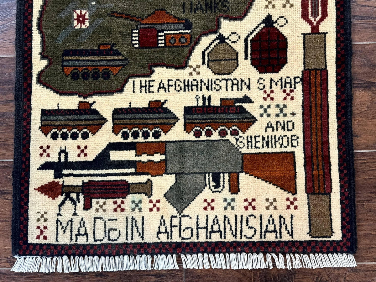 Afghan War Rug, Tanks Helicopters Guns - Jewel Rugs, view 8