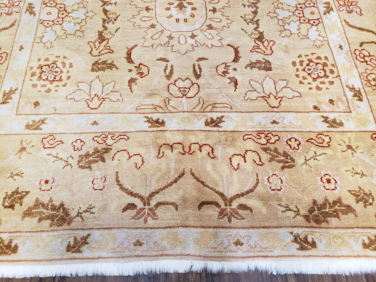 Vintage Turkish Oushak Area Rug 6x9, Wool Hand-Knotted - Jewel Rugs, view 6