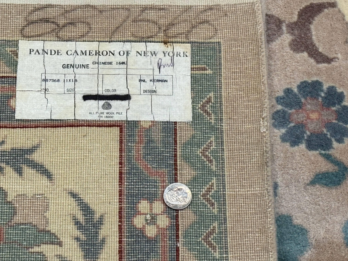 Palace Size Wool Rug 10x18, Sino Persian Kerman Rug, Oversized Hand Knotted Carpet, Light Taupe, Allover Pattern - Jewel Rugs, view 11