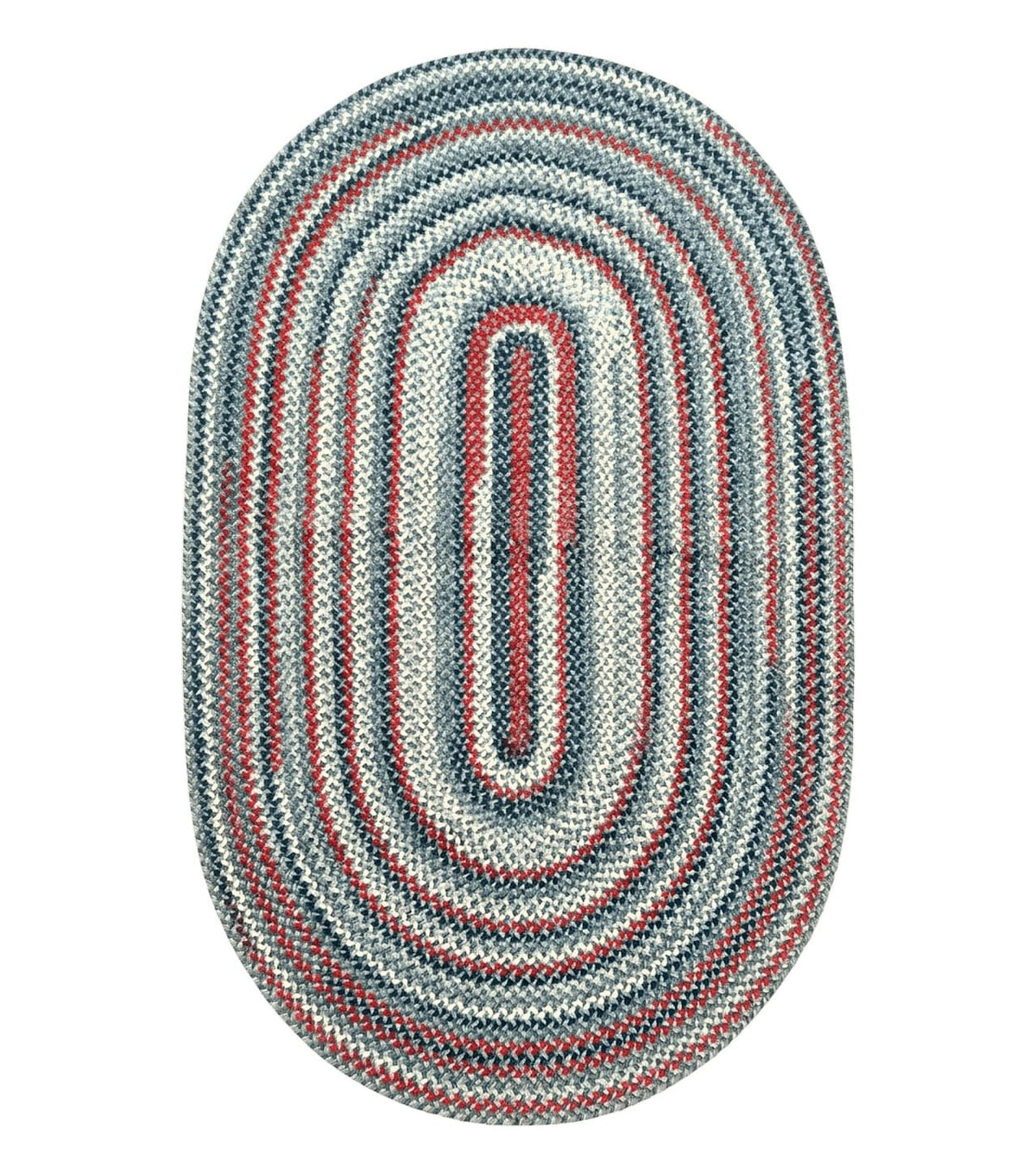 American Oval Braided Rug 5x8, Vintage Multicolor Handmade Wool 5 x 8 Carpet - Jewel Rugs