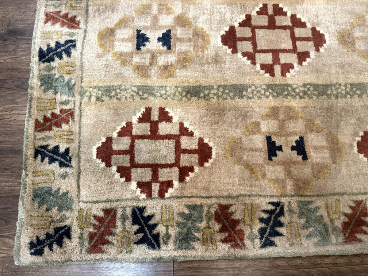 Geometric Design Area Rug 5x8, Beige and Rust Red - Jewel Rugs, view 9