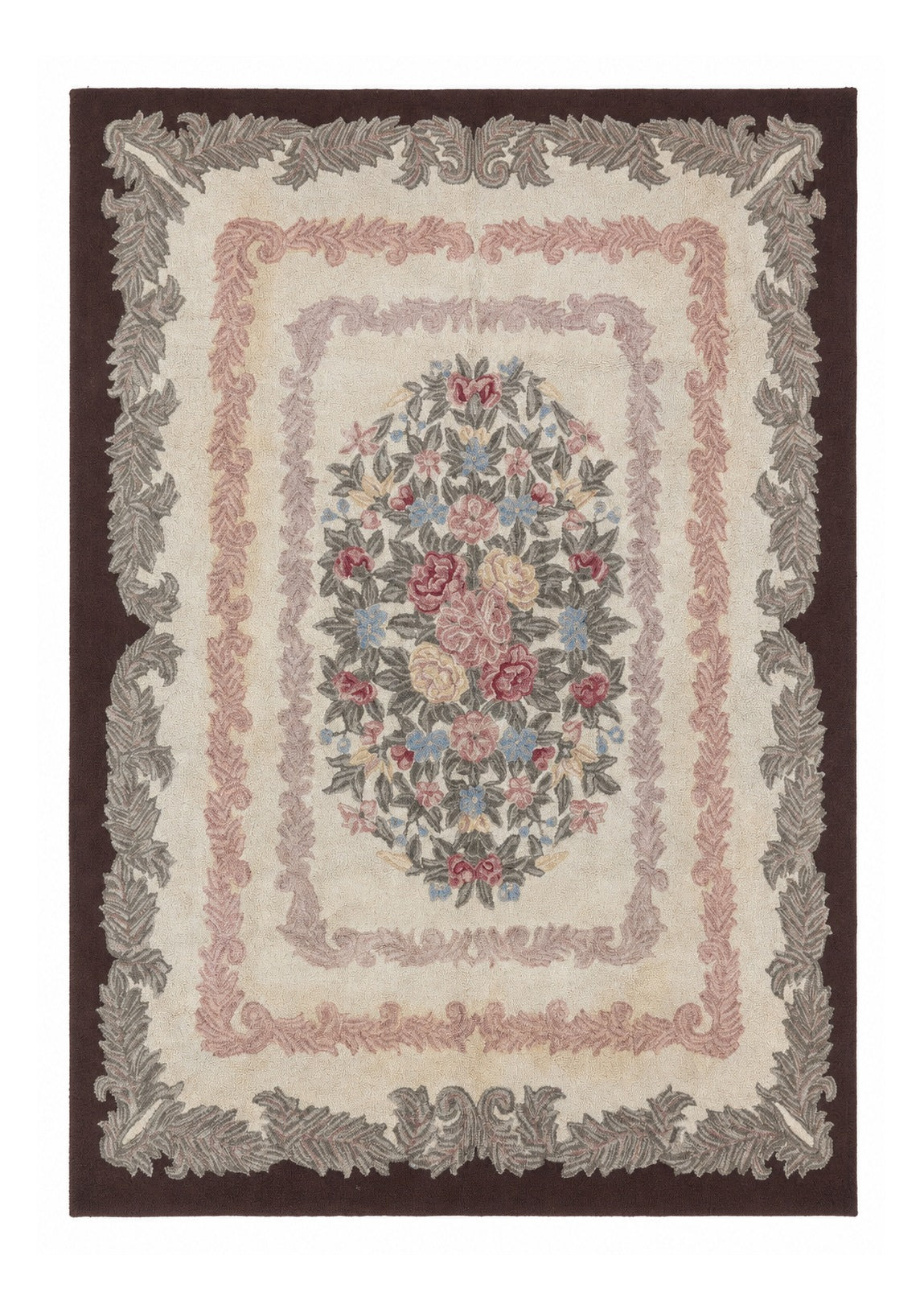 American Hand Hooked Rug 9x12, Vintage Aubusson Carpet, Wool - Jewel Rugs