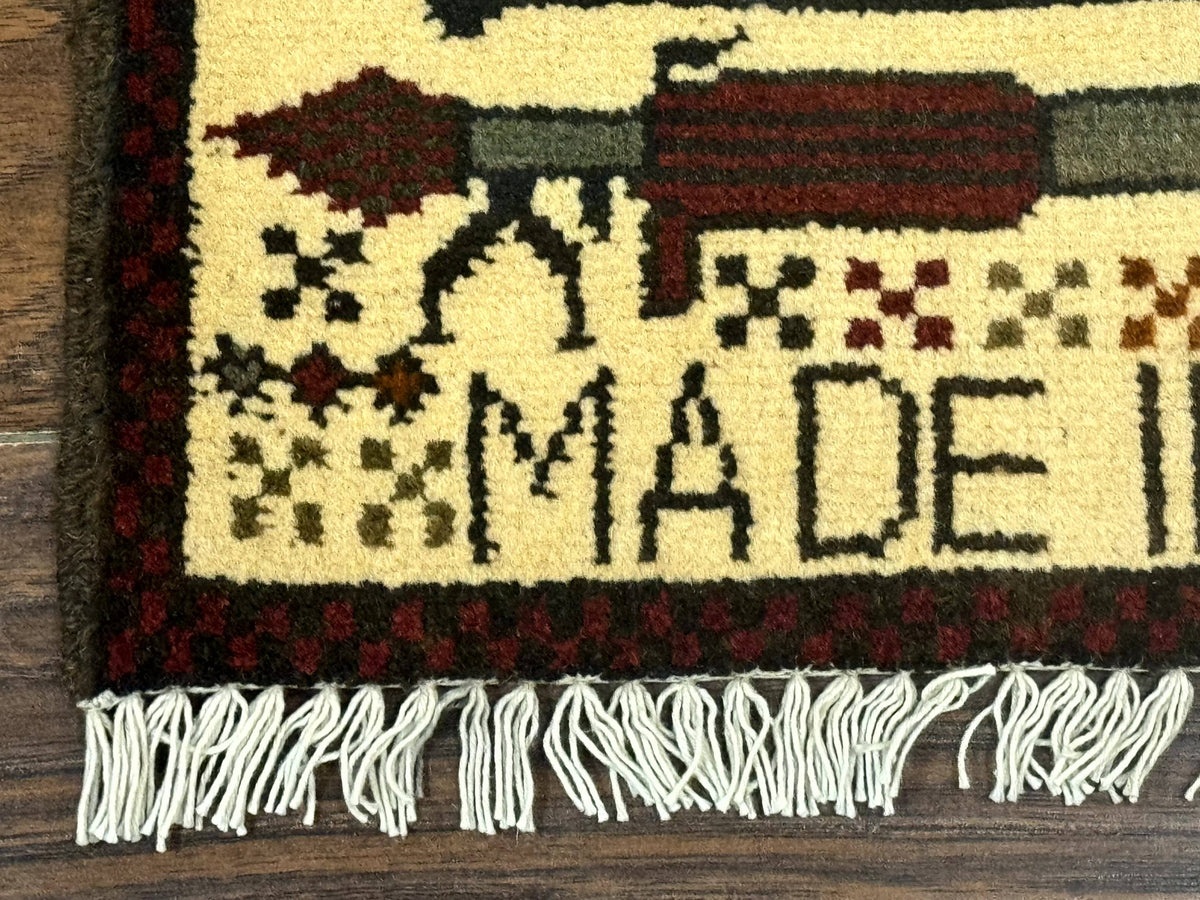 Afghan War Rug, Helicopters Tanks Guns, Handmade, Wool, 2x3 - Jewel Rugs, view 9