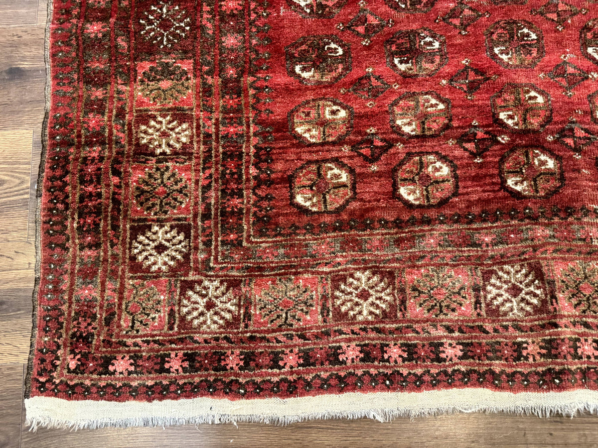 Antique Persian Turkoman Rug 5x6, Red - Jewel Rugs, view 9