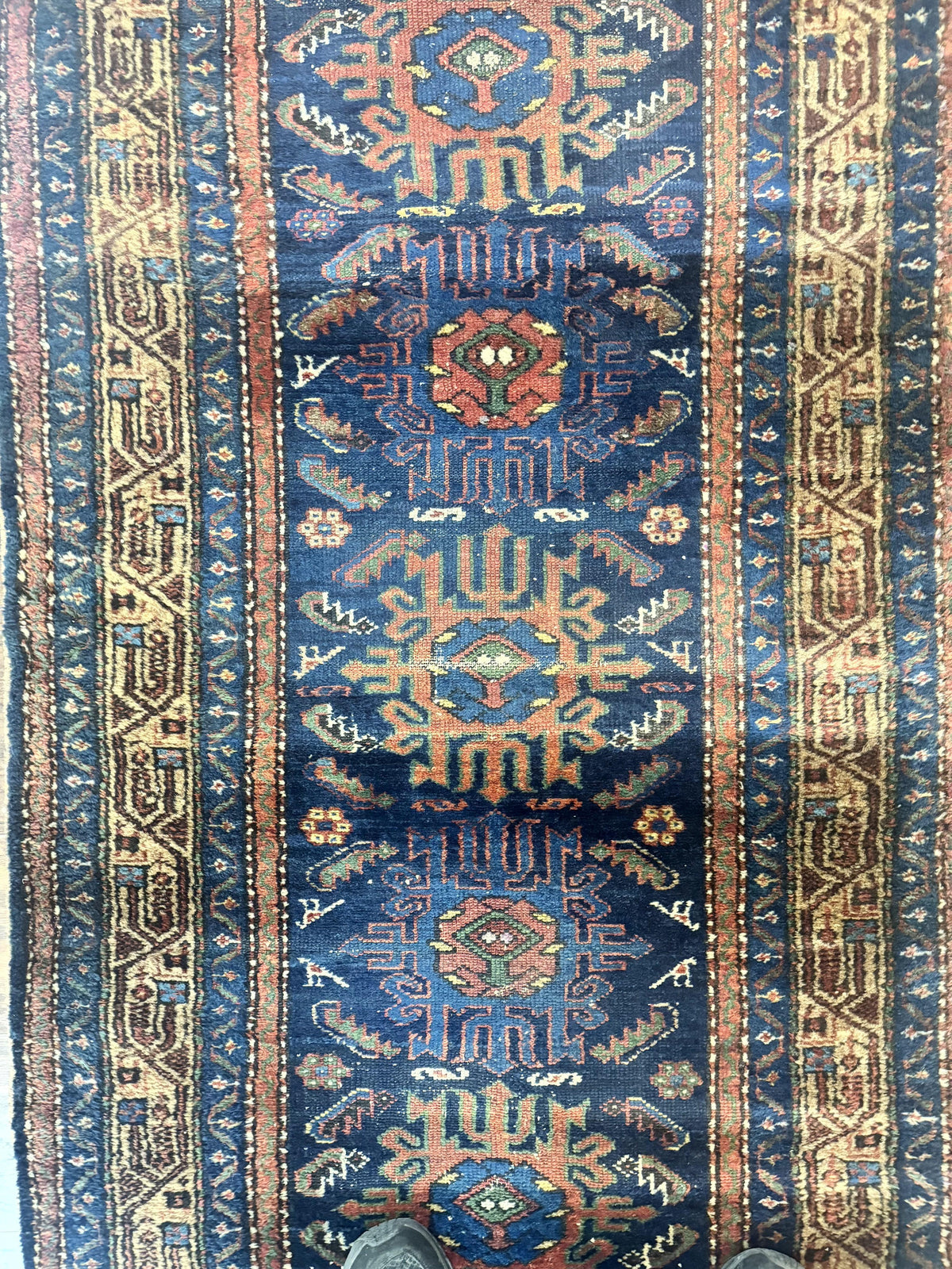 Antique Persian Sarab Runner 3x17, Blue Persian Runner Rug, Long Handmade Wool Carpet for Hallway, Rare, Tribal - Jewel Rugs, view 4
