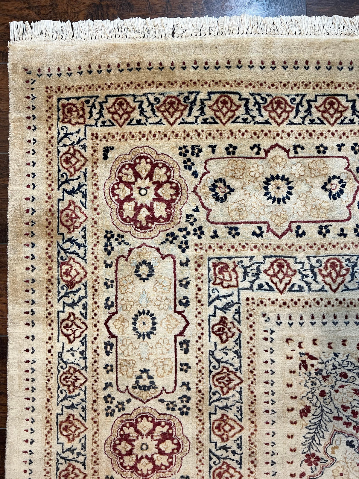 Pak Persian Rug 9x11, Very Fine Hand Knotted Oriental Carpet, Haji Jalili Design, Ivory/Cream, Wool Handmade Room Sized Rug 9 x 11 ft, Nice - Jewel Rugs, view 6
