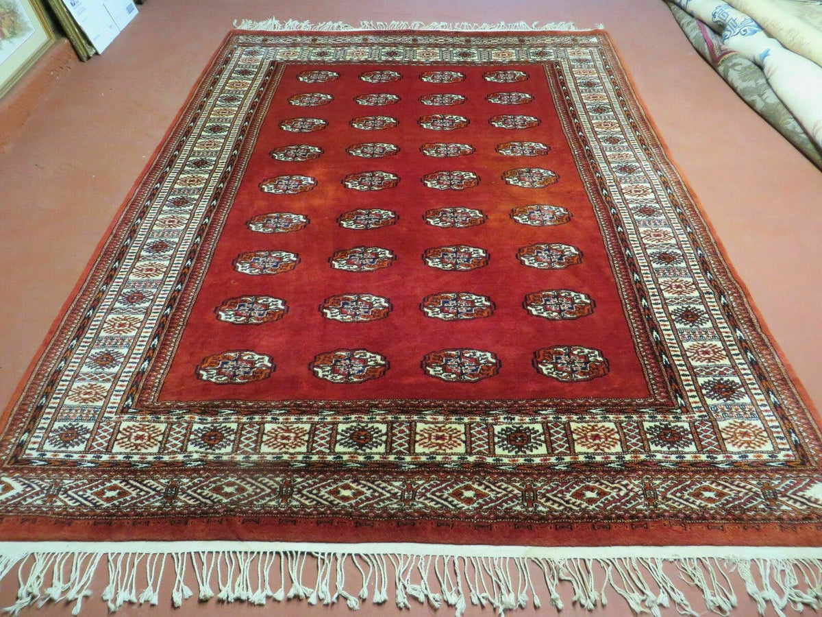 7' X 9' Vintage Handmade Bokhara Turkoman Pakistan Wool Rug Carpet Nice - Jewel Rugs, view 2