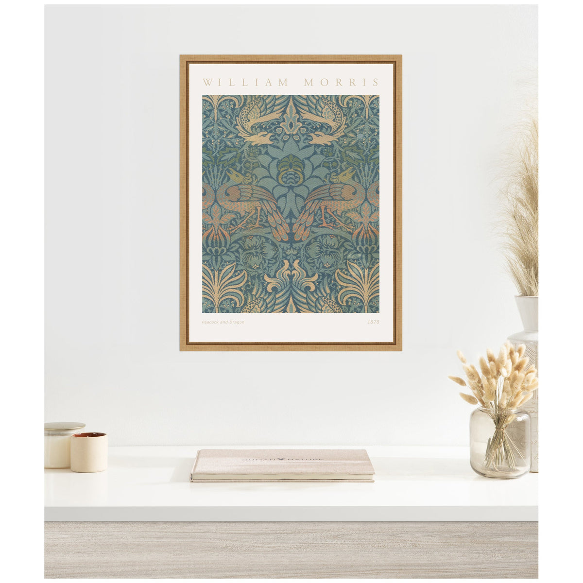 Sylvie Poster William Morris Peacock and Dragon 1878 Framed Canvas by The Art Institute of Chicago