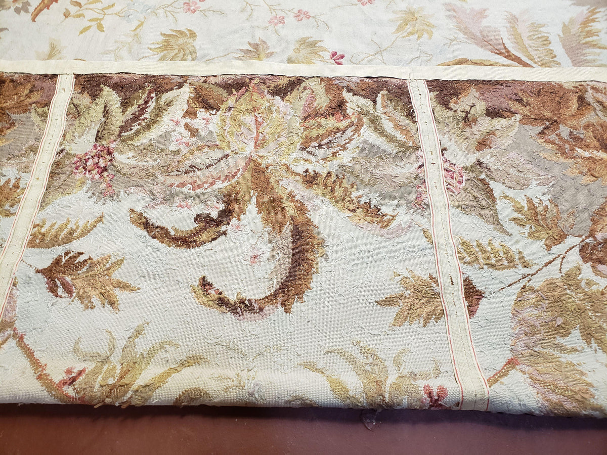 7' 7" x 9' 8" Needlepoint Rug Floral Beige Flat Weave Carpet 8x10 Handmade New Area Rug - Jewel Rugs, view 10