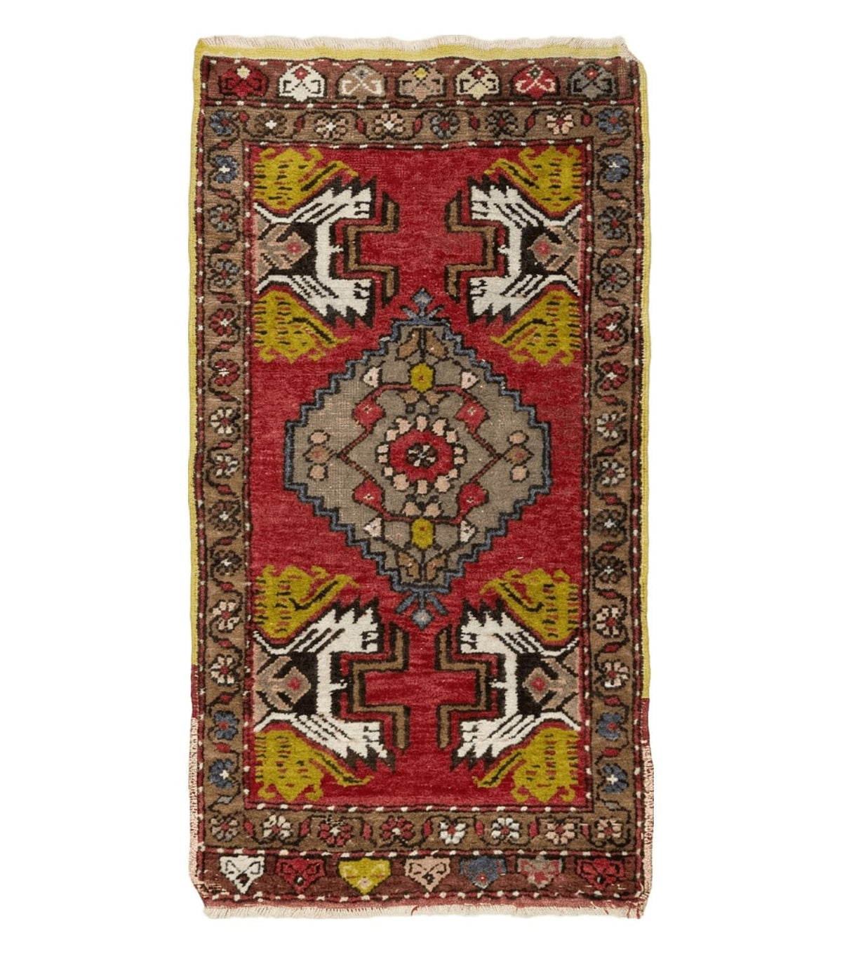 20" X 38" Antique Handmade Turkish Oushak Oshak Yastik Wool Rug Mat Turkey Nice - Jewel Rugs