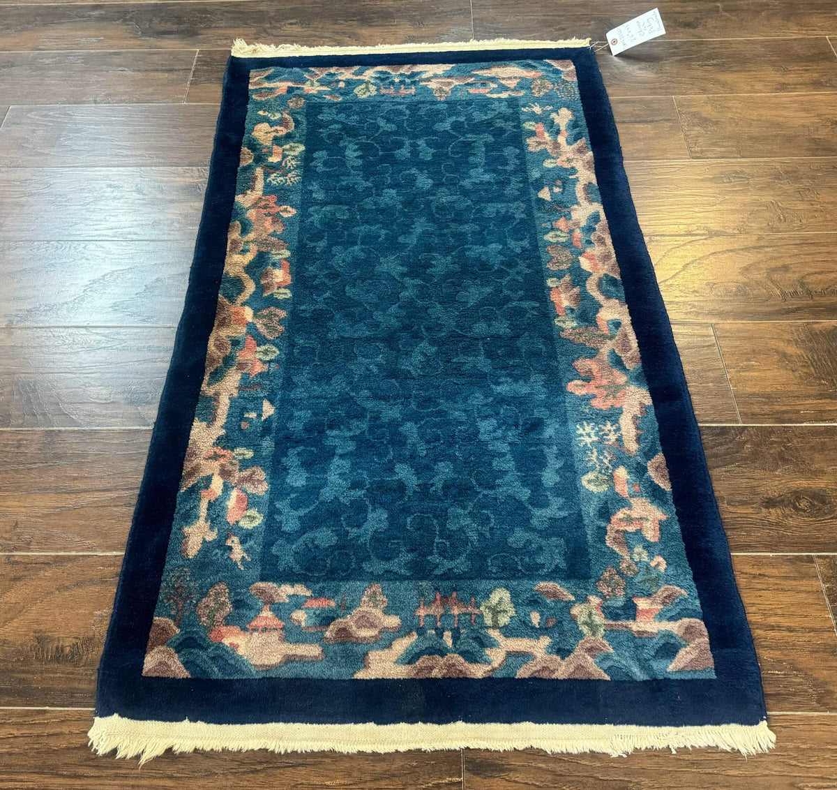 Blue Chinese Wool Rug 2.5 x 4, Peking Rug, Fete Rug, Semi Antique Chinese Carpet - Jewel Rugs, view 2