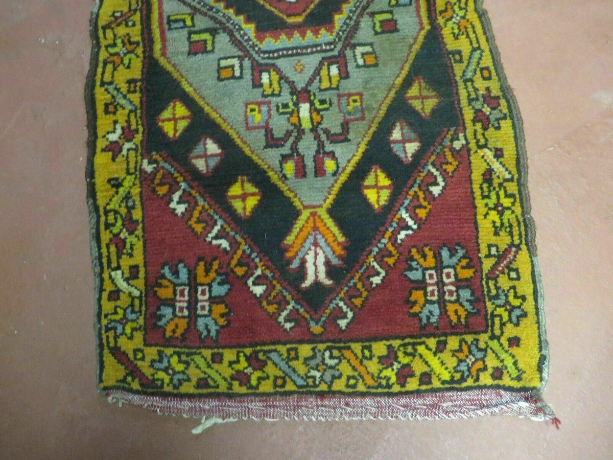 19" X 42" Antique Handmade Turkish Colorful Oushak Oshak Yastik Wool Rug Mat - Jewel Rugs, view 6