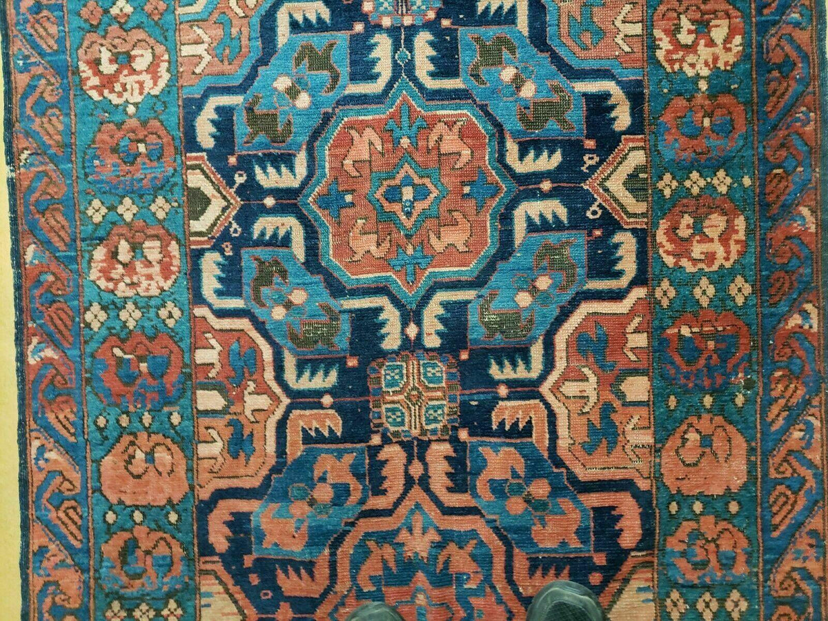 3'10" X 10' Antique Caucasian Seychor Rug Hand Made Wool Carpet Organic Dye Nice - Jewel Rugs, view 11