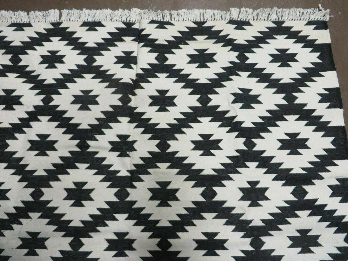 4' X 6' Hand Woven Wool Rug Contemporary Kilim Dhurrie Modern Oriental Area Rug - Jewel Rugs, view 8