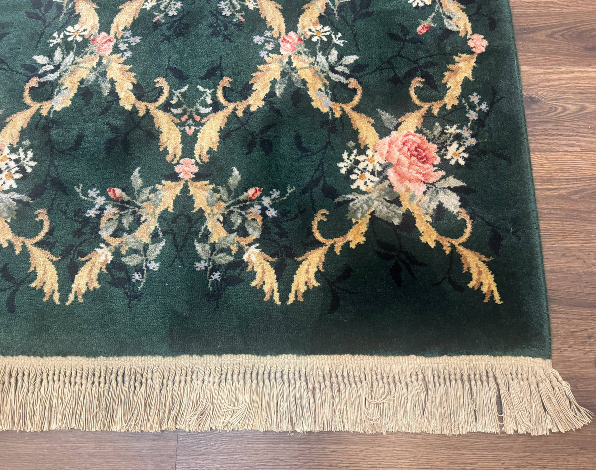 Karastan Garden of Eden Rug 4x6, Green Savonnerie 509/1733, Original Discontinued Vintage Karastan Carpet - Jewel Rugs, view 9