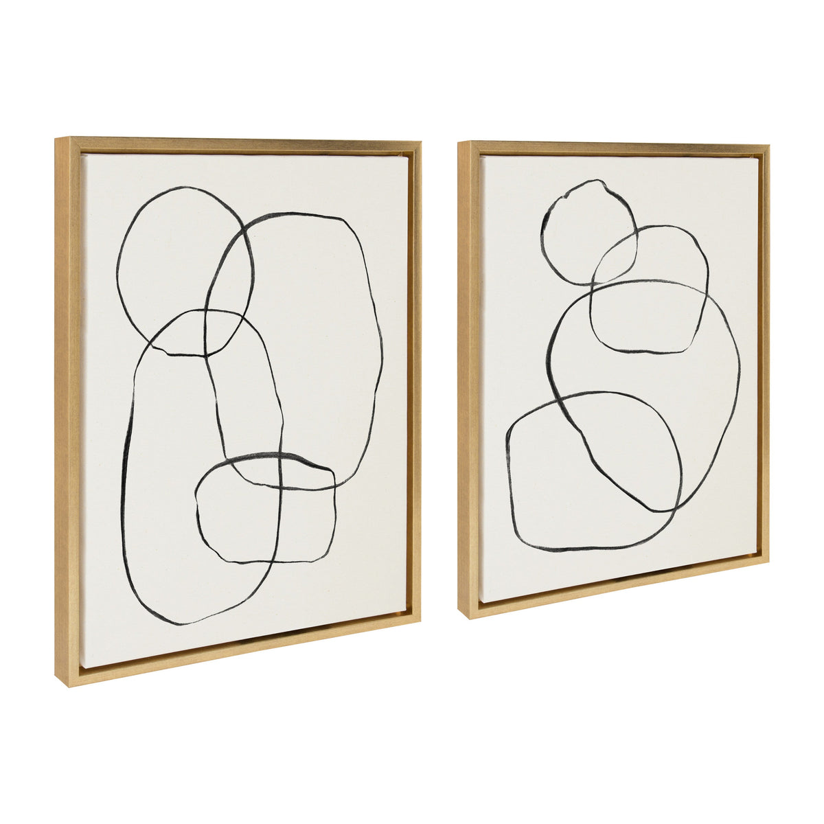 Sylvie Going in Circles Framed Textured Canvas Set by Teju Reval