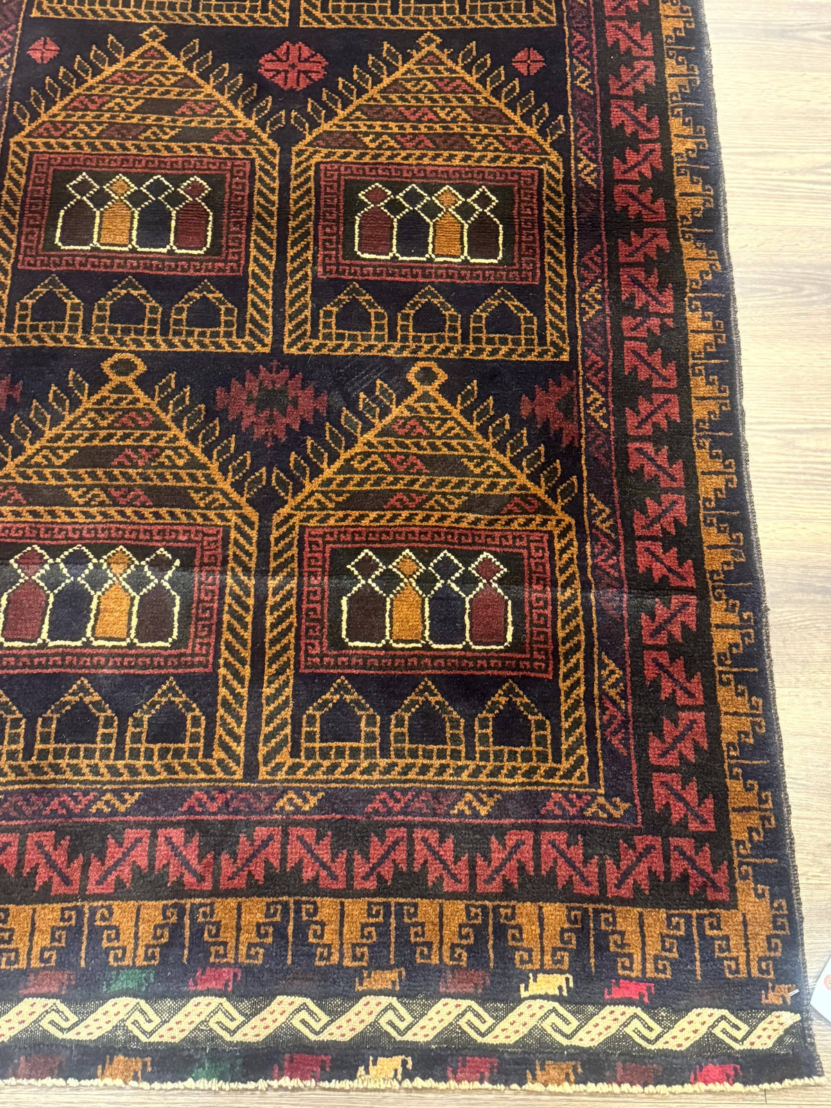 Afghan Rug 3x7, Navy Blue, Tribal Rug, Balouch Carpet, New - Jewel Rugs, view 9