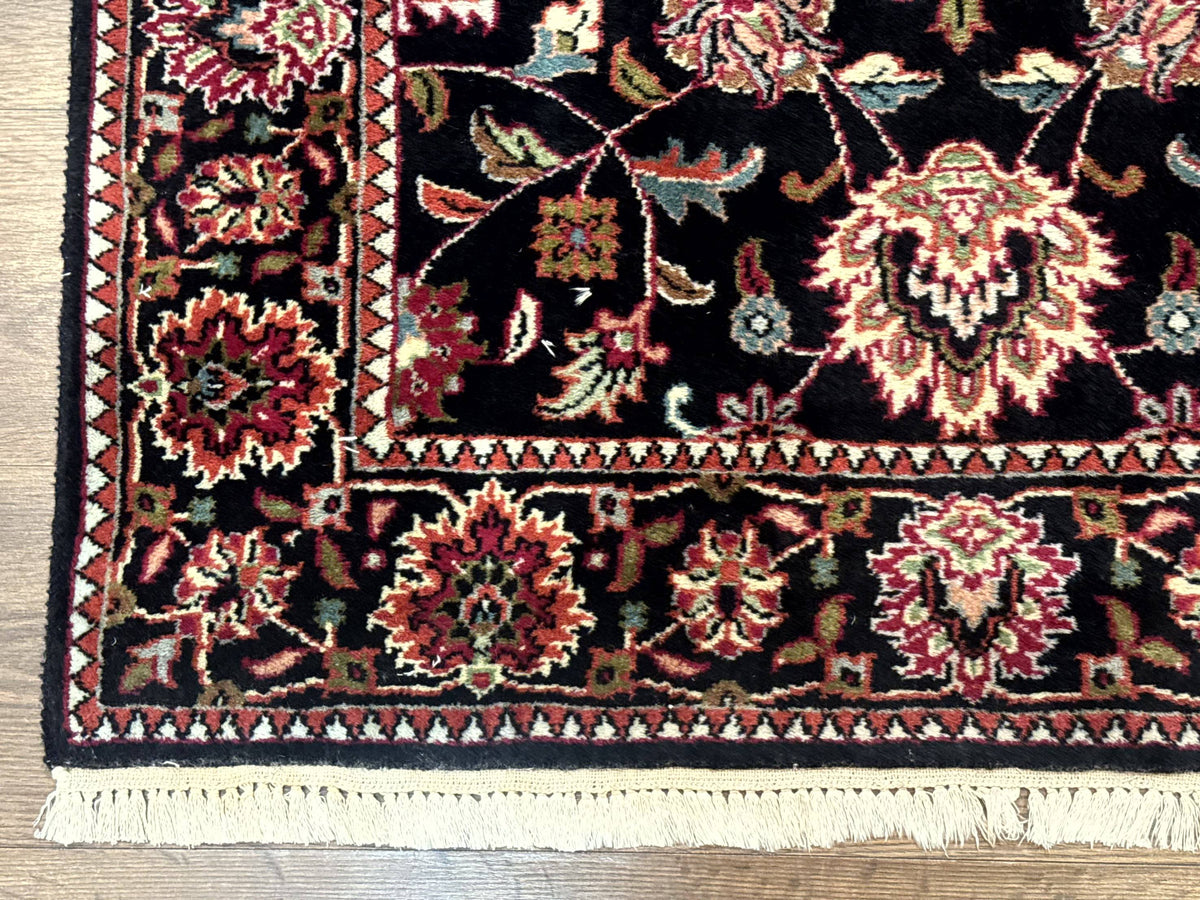 Indo Persian Sarouk Rug 3x5, Black Traditional Oriental Carpet - Jewel Rugs, view 9