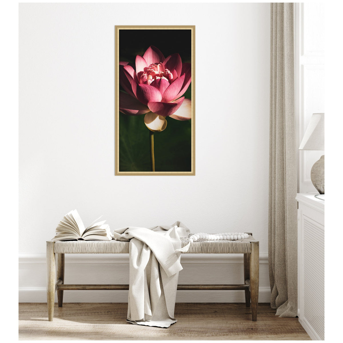 Midnight Lotus Flower by Stephanie Klatt Framed Wall Art Print