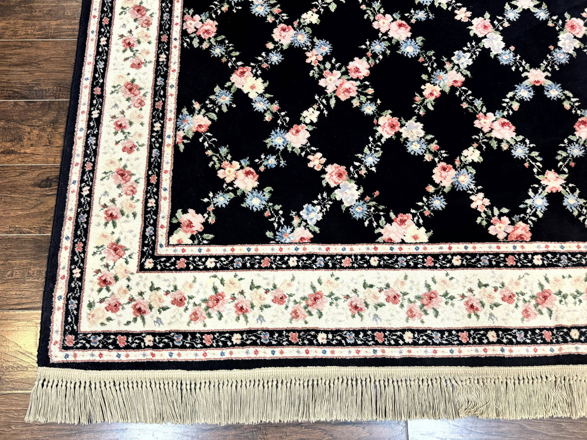 Karastan Rug 8.8 x 12, Garden of Eden #509/1270, Ebony Trellis, Vintage Discontinued Wool Pile Karastan Carpet - Jewel Rugs, view 9
