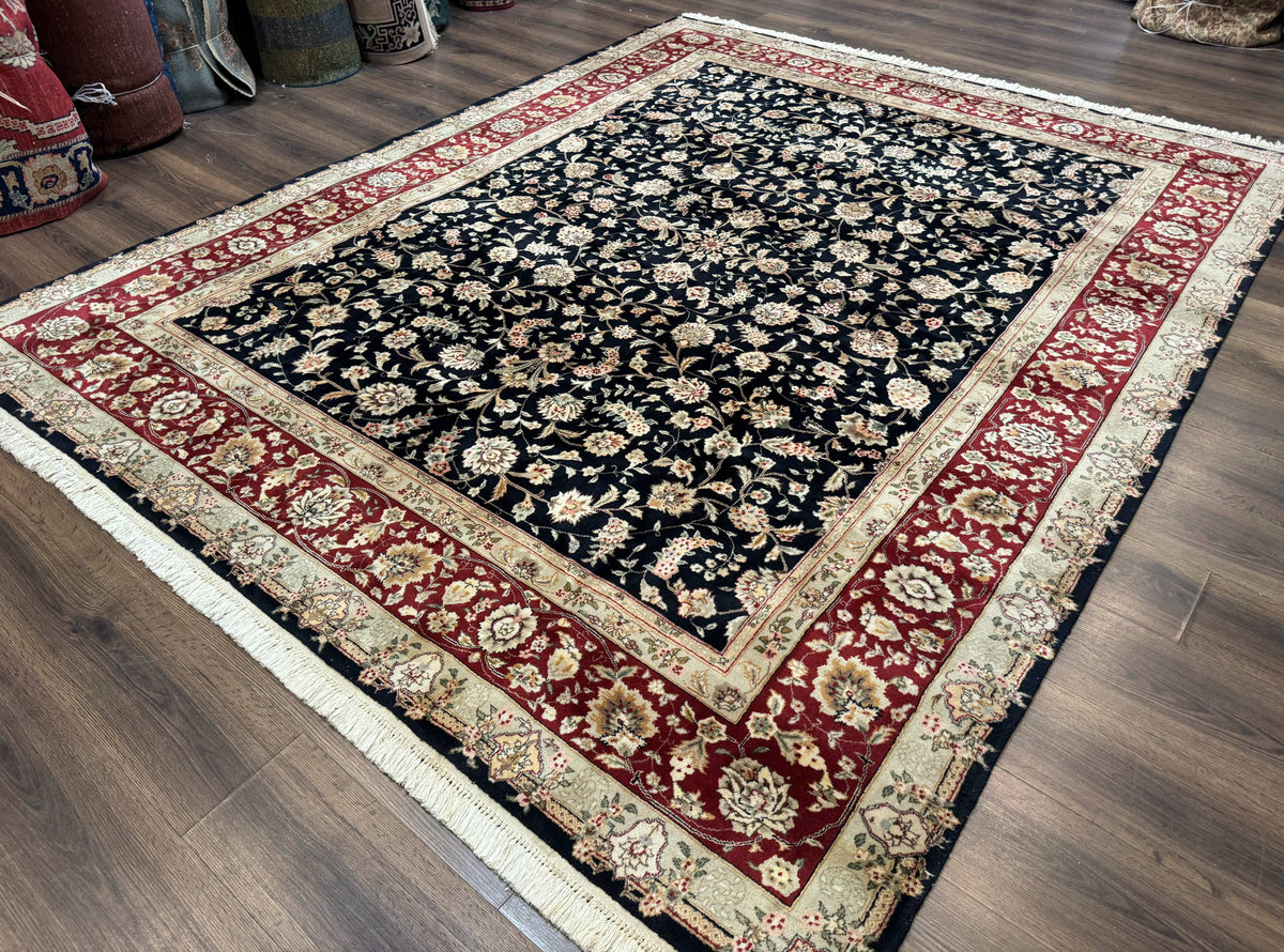 Sino Persian Rug 8x10, Black and Red, Floral Allover - Jewel Rugs, view 2