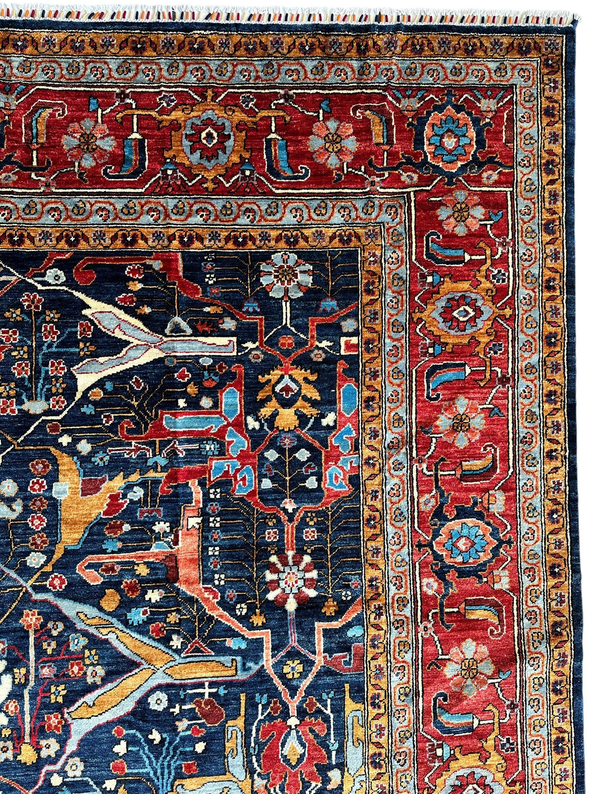 Afghan Bidjar Rug 9x12 | Navy, Red & Gold | Hand-Knotted Wool - Rugistan, view 8