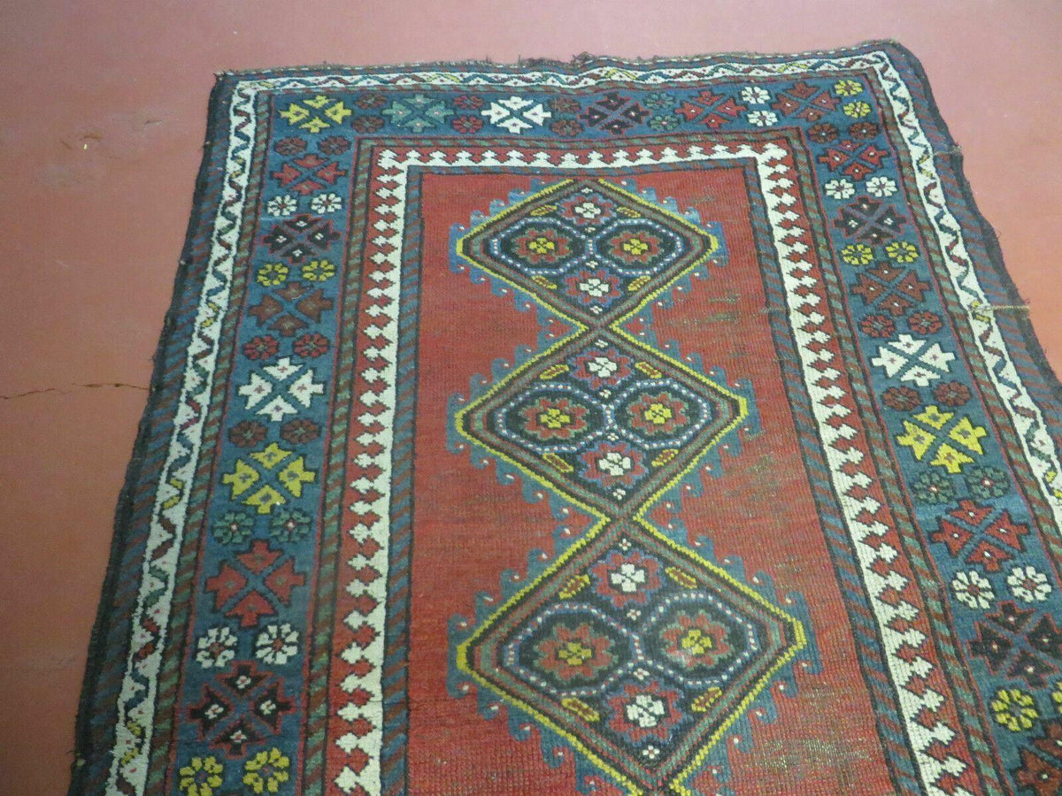 3' X 6' Antique 1920s Handmade Caucasian Karabagh Ganjeh Talesh Wool Rug Nice - Jewel Rugs, view 4
