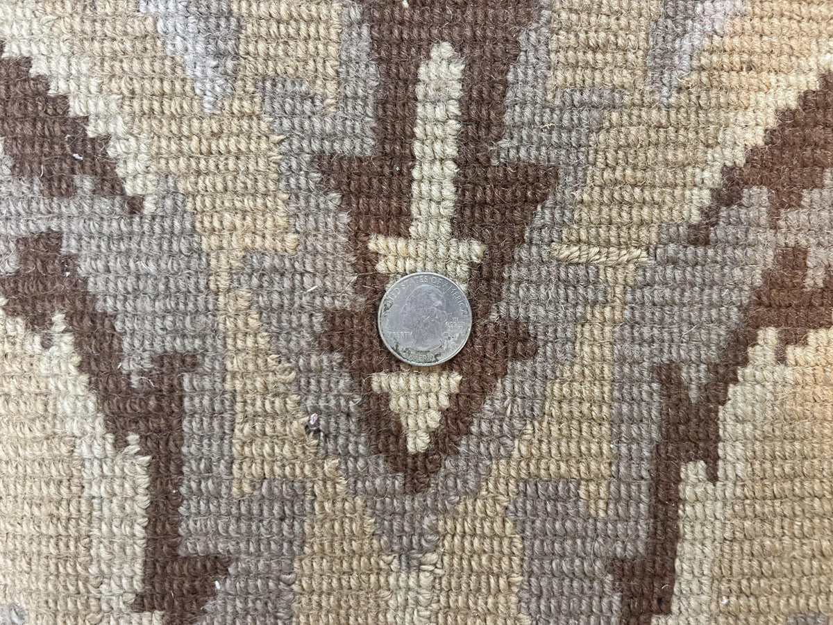 Oval Tibetan Rug 8x10, French Aubusson Design, Wool Handmade Vintage Carpet, Black & Beige, Soft Wool Pile - Jewel Rugs, view 11