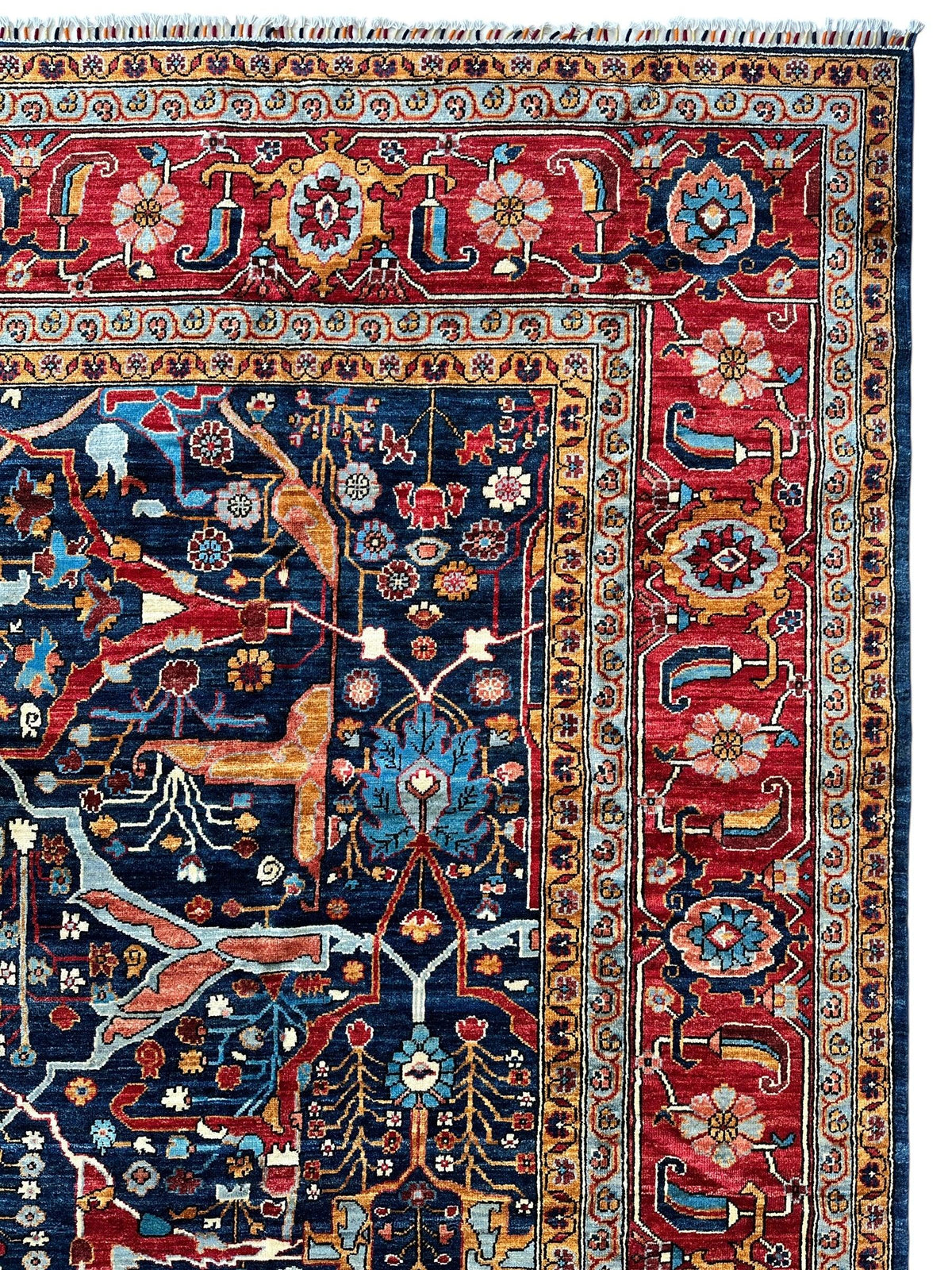 Afghan Bidjar Rug 9x12 | Navy, Red & Gold | Hand-Knotted Wool - Rugistan, view 11
