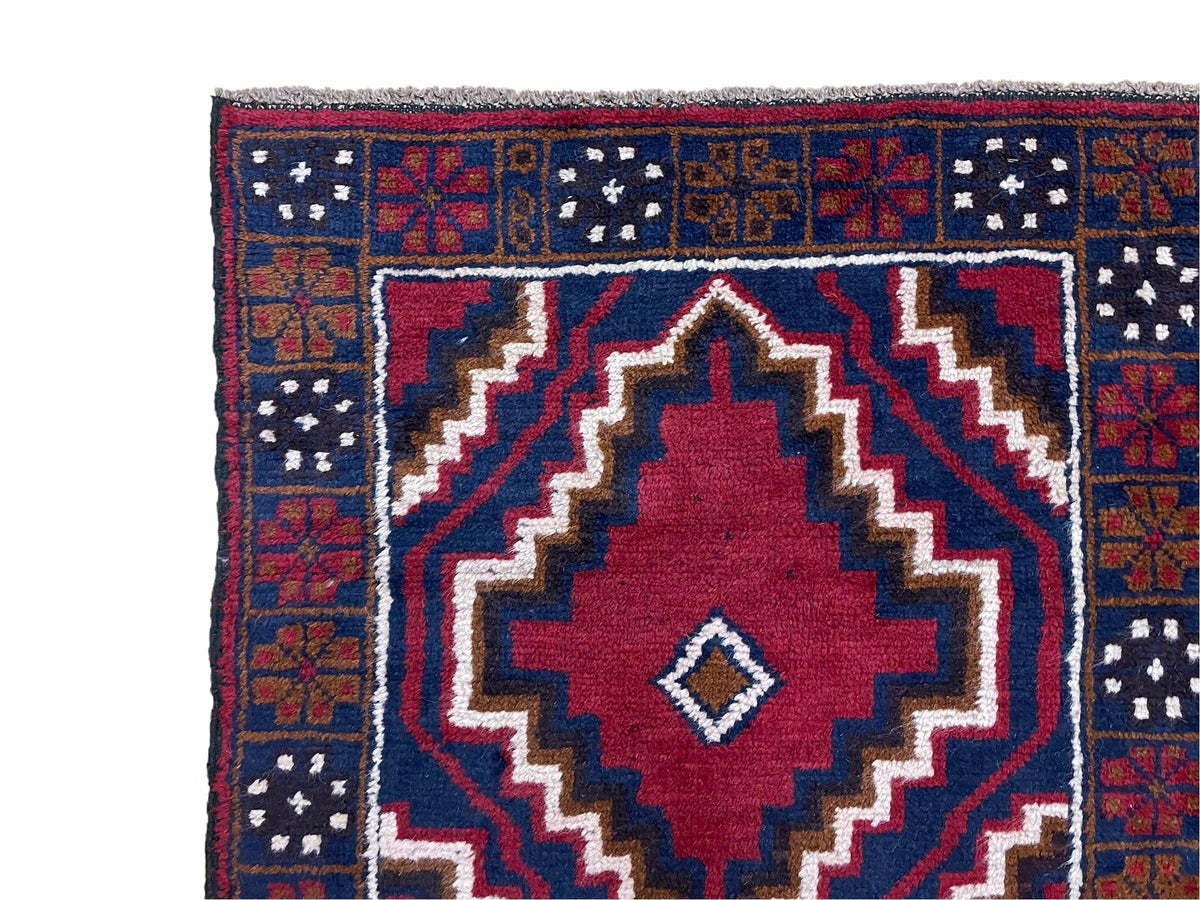 3 X 5 Vintage Handmade Tribal Wool Rug Balouchi Rug Afghan Rug Red Beige Nice - Jewel Rugs, view 7