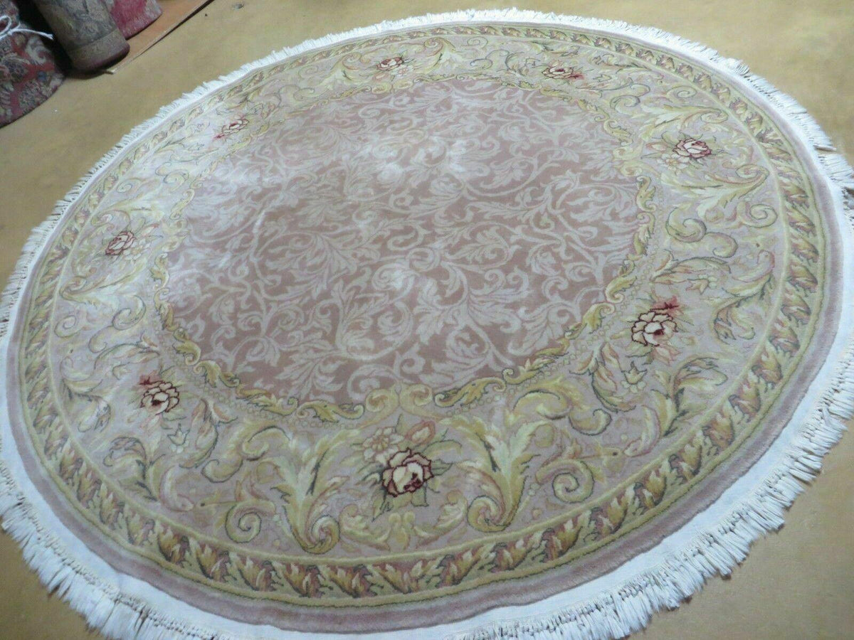 6' X 6' Round Handmade Fine Chinese Floral Oriental Silk Wool Rug Carpet Nice - Jewel Rugs, view 9