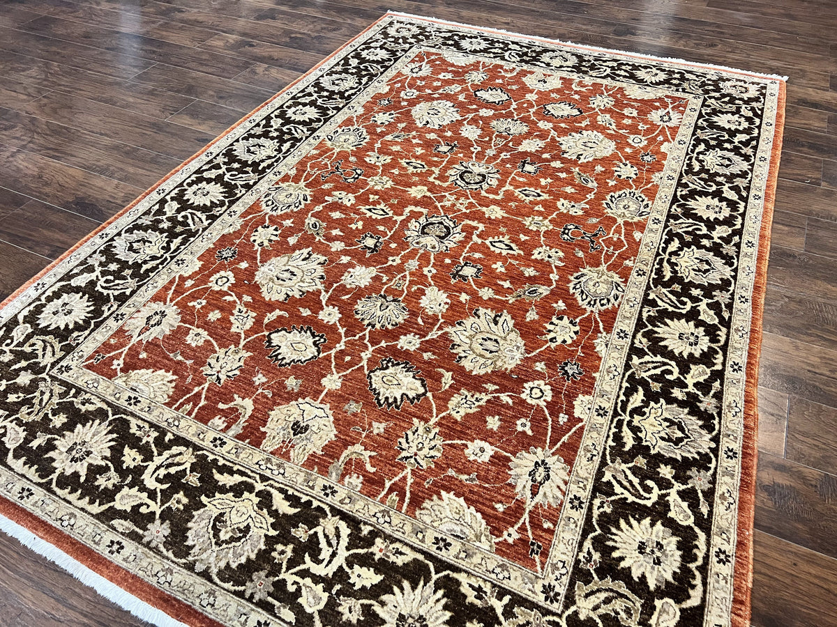 Pakistani Oriental Rug 6x9, Red, Floral Allover, Handmade Wool Rug, Peshawar Chobi Rug, Pak Persian Carpet 6 x 9 - Jewel Rugs, view 3