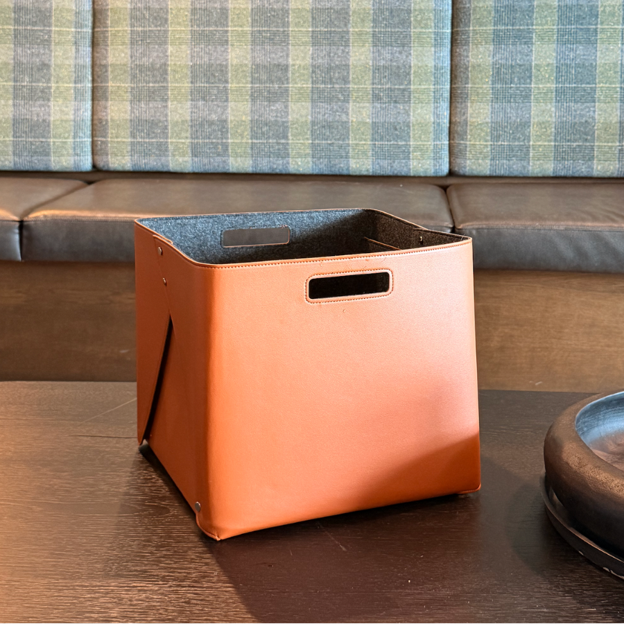 Set of 2 Oatmeal Beige Cube Storage Bins