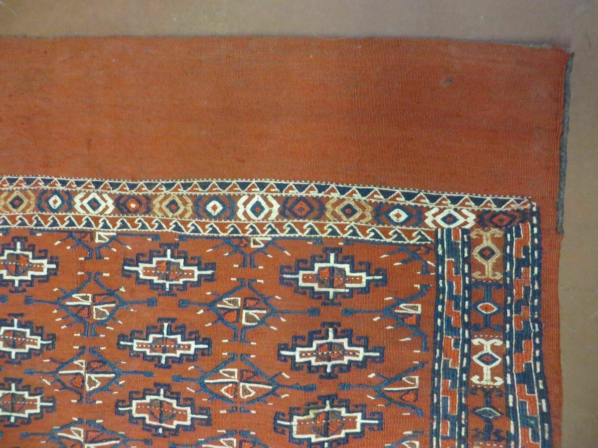 2'8" X 4' Antique Handmade Tribal Wool Rug Pillow Case Yamud Flat Weave Diamond - Jewel Rugs, view 5