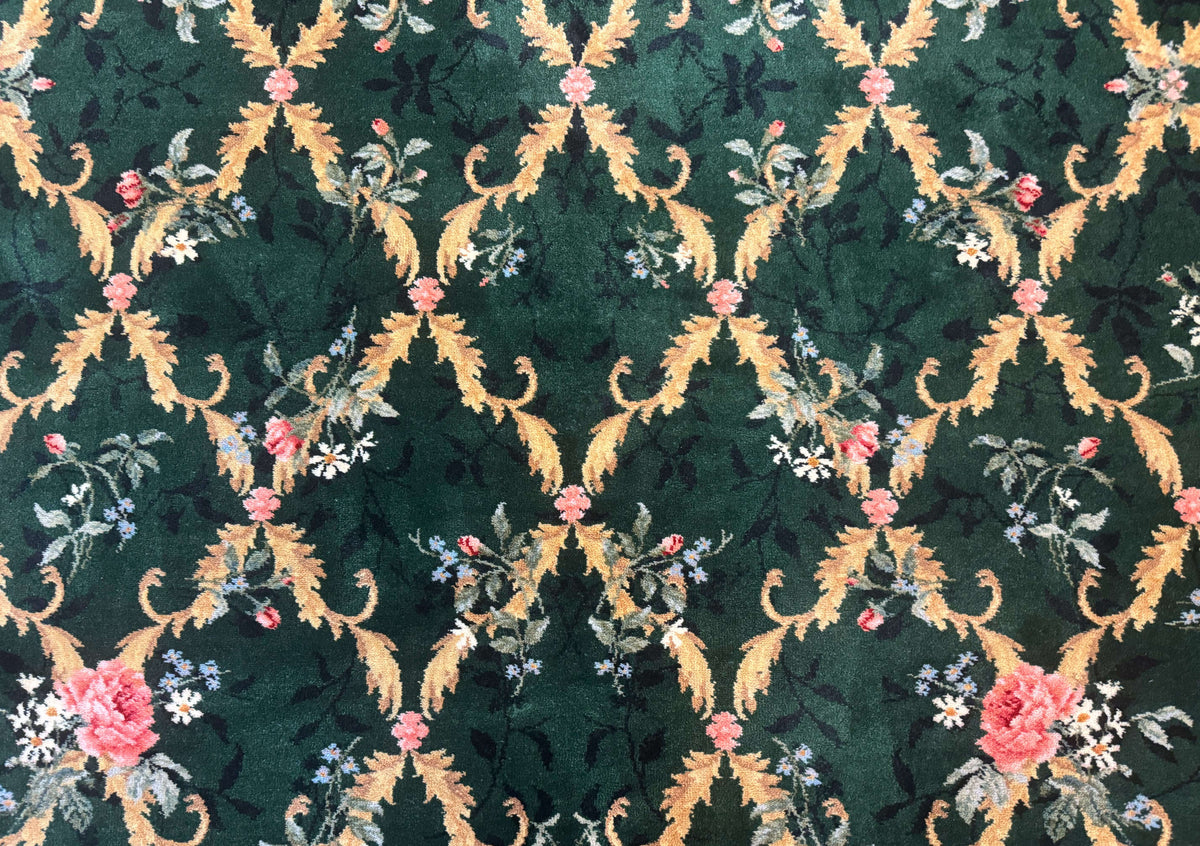 Karastan Garden of Eden Rug 8.8 x 11.8, Green Savonnerie 509/1733, Wool - Jewel Rugs, view 5