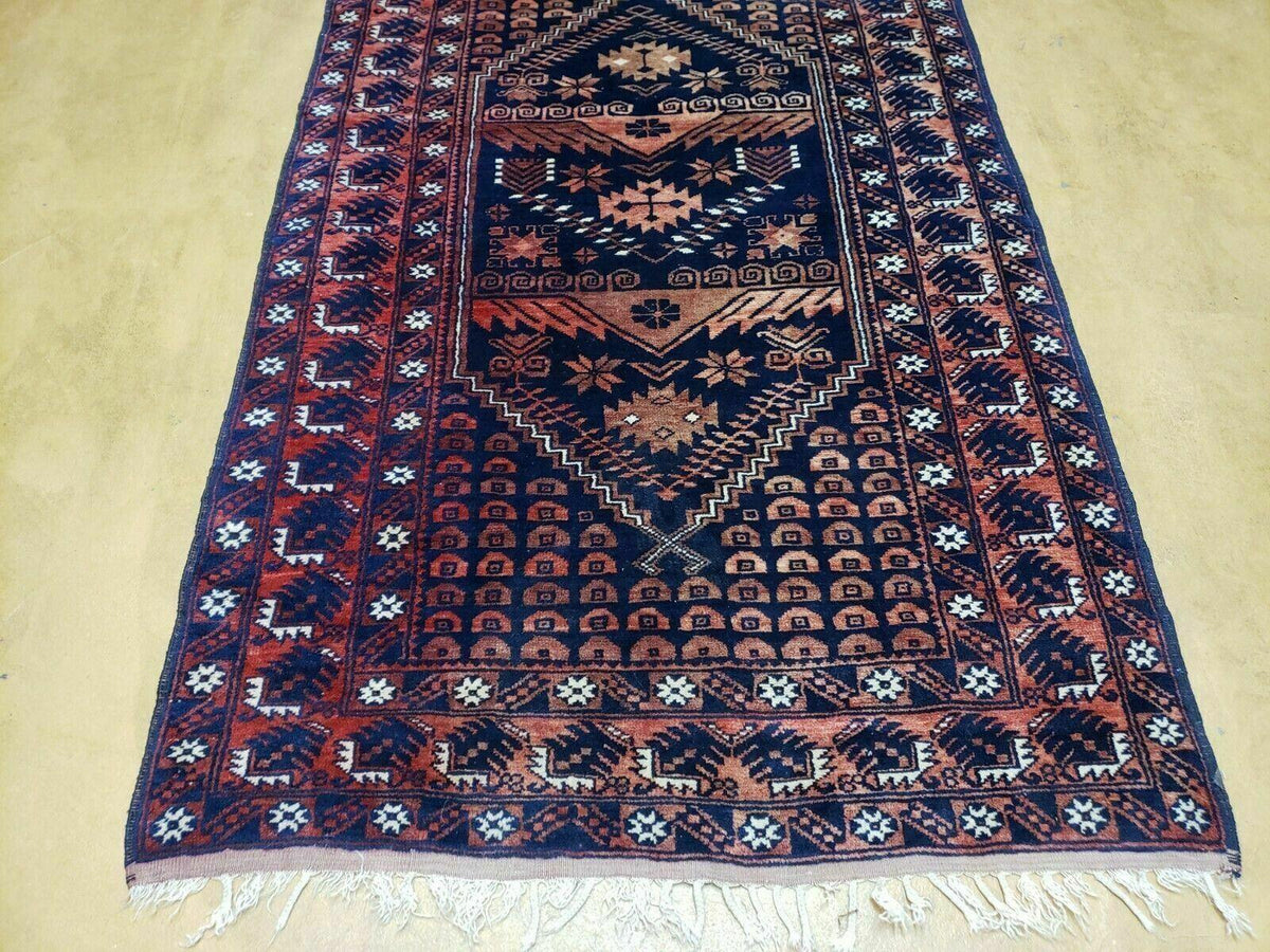 3' 4" X 5' 6" Vintage Handmade Pakistan Balouchi Balouch Tribal Wool Rug Nice - Jewel Rugs, view 4