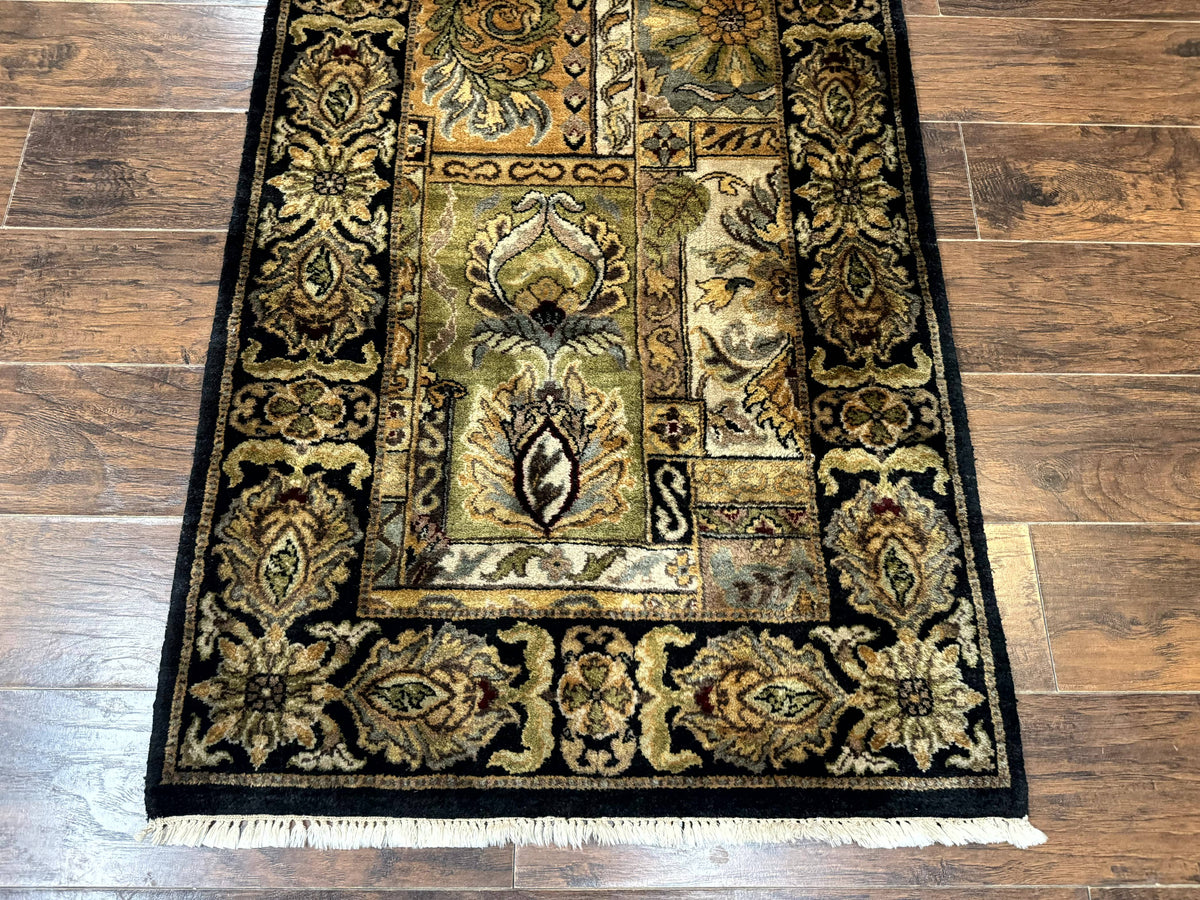 Indian Runner Rug 3x14, Panel Design, Oriental Carpet for Hallway - Jewel Rugs, view 6