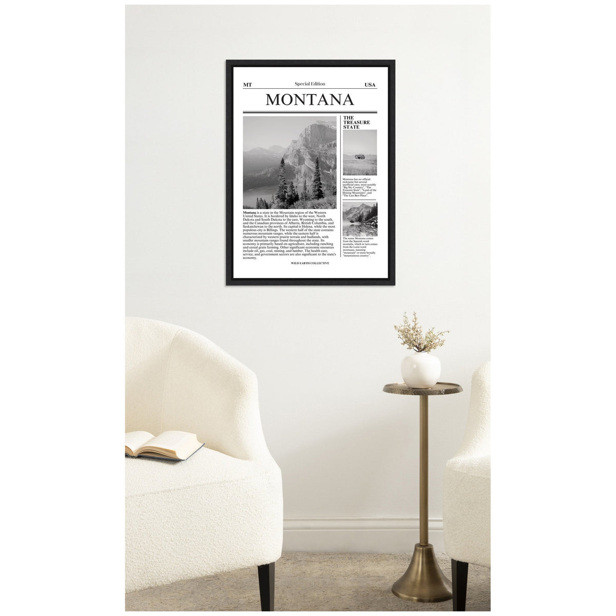 Montana Article by Megan Ryan Framed Canvas Wall Art Print