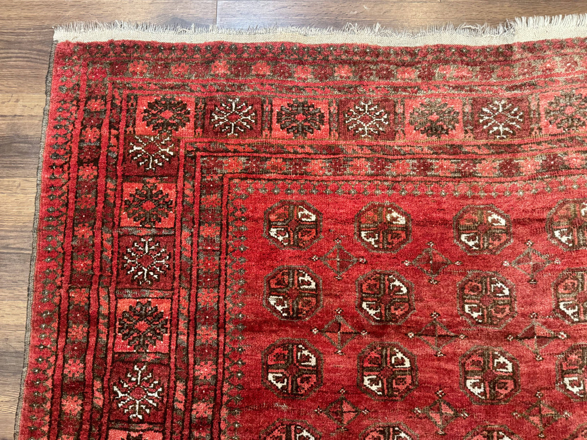 Antique Persian Turkoman Rug 5x6, Red - Jewel Rugs, view 7