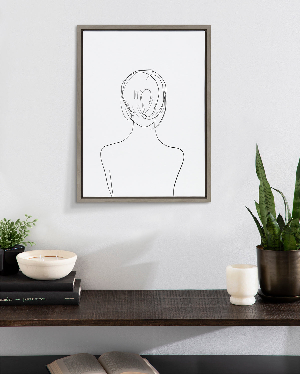 Sylvie Minimalist Woman Framed Canvas by Teju Reval