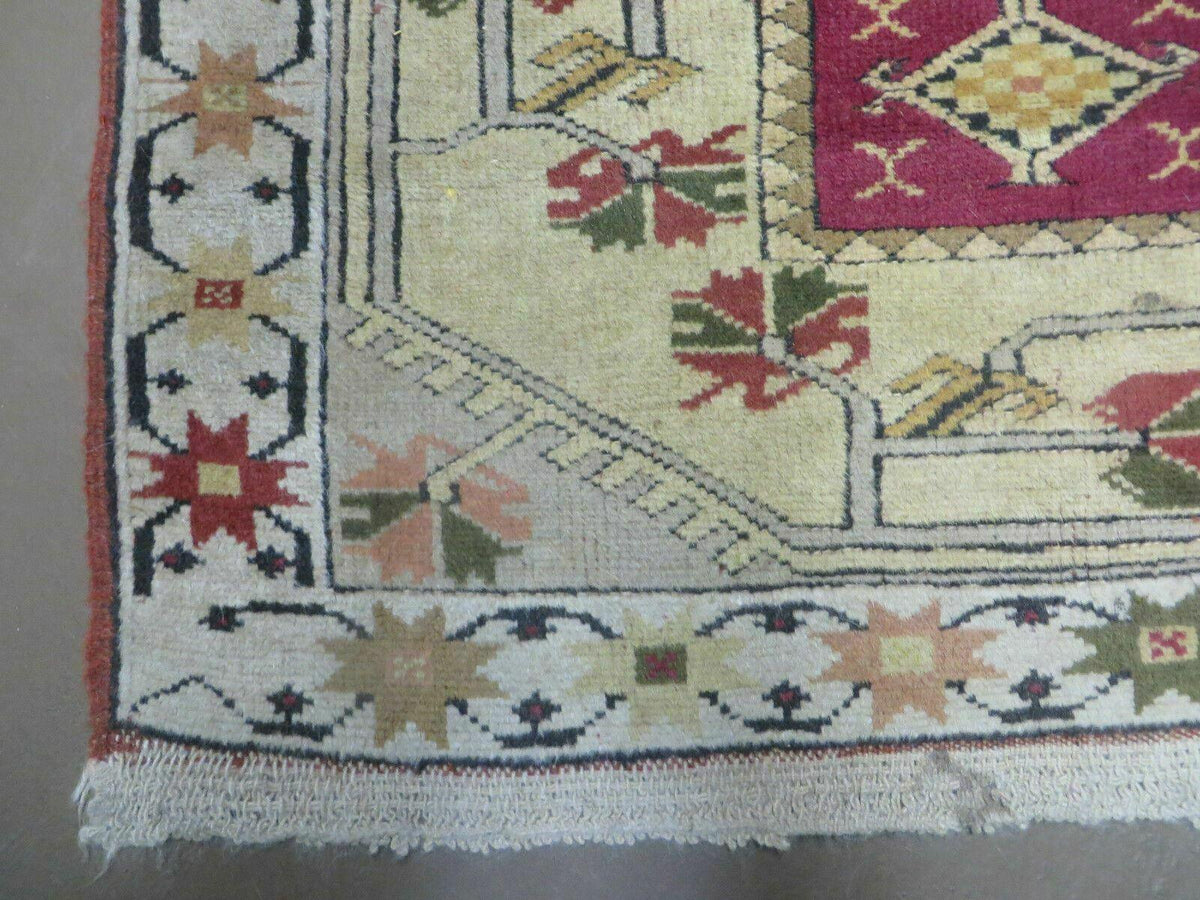 3' X 5' Vintage Handmade Turkish Turkey Oushak MILAS Wool Accent Rug Carpet Nice - Jewel Rugs, view 8