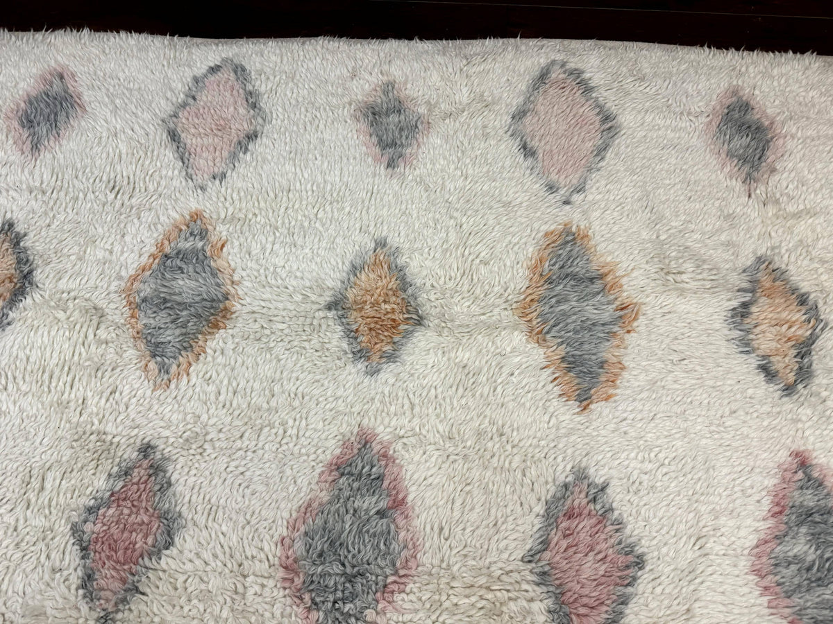Large Modern Contemporary Indian Shag Rug 11x14, Ivory, Handmade Wool Carpet - Jewel Rugs, view 4