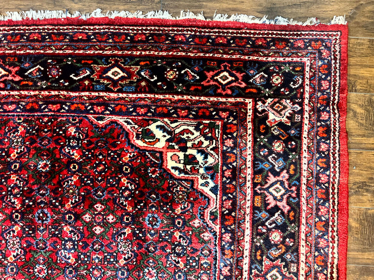 Large Persian Tribal Rug 11x17, Palace Sized Wool Handmade Vintage Carpet, Oversized Hand Knotted Rug, Red, Hamadan Dargazin Rug - Jewel Rugs, view 7