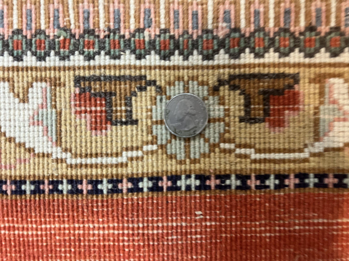 Persian Tabriz Runner Rug 3 x 12, Open Field, Terracotta - Jewel Rugs, view 14